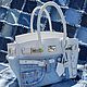 Джинсовая кожаная сумка в стиле Birkin 25. My Handmade, Классическая сумка, Новороссийск,  Фото №1