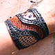Predatory print leather bracelet, Bead bracelet, Moscow,  Фото №1
