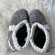 Order Woolen hand knitted slippers. Sheep and goat skins. Livemaster. . Slippers Фото №3