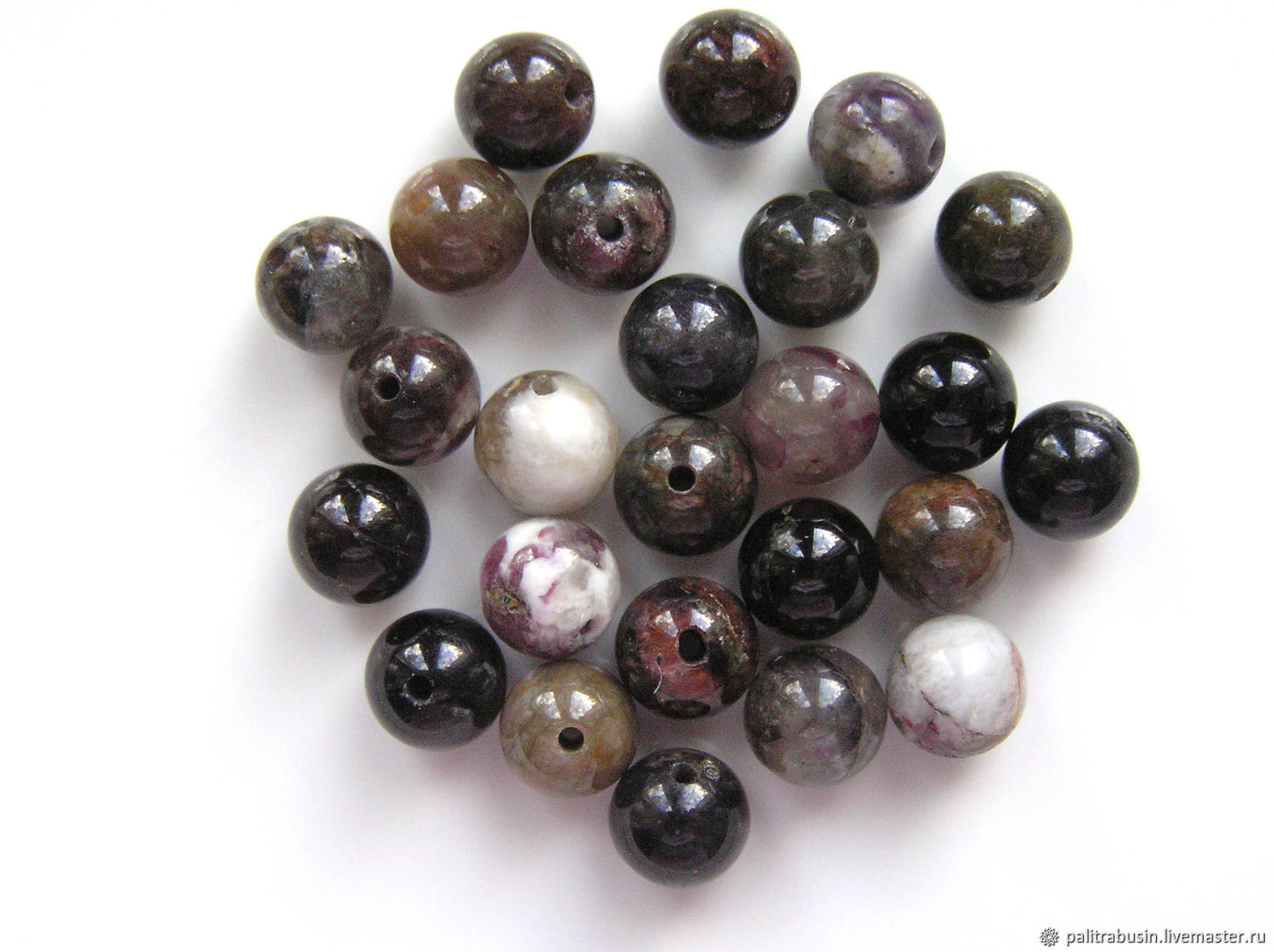 Beads: tourmaline smooth ball 7 mm 16 pcs, Beads1, Tyumen,  Фото №1