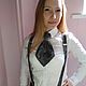 Женский галстук пластрон, бежевые ажурные розы, хлопок. Галстуки. Tarytie. Ярмарка Мастеров.  Фото №4