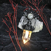 Украшения handmade. Livemaster - original item Luminous pendant with citrine and labrador (p-133-03). Handmade.