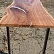 Обеденный стол из слэба карагача с заливкой эпоксидной смолы. Столы. v_dereve.rf. Интернет-магазин Ярмарка Мастеров.  Фото №2