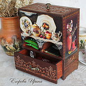 Carton box for tea or needlework Kitayanochka