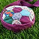Round Patchwork Shoulder Bag, Fuchsia, Purple. Crossbody bag. Nadezhda Perepelitsa. Online shopping on My Livemaster.  Фото №2