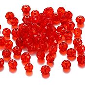 Материалы для творчества handmade. Livemaster - original item Glass beads rondel faceted 3*4 mm, 28951279 red beads. Handmade.