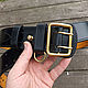 Leather belt belt mod.Komandir Lux Black, Straps, Sevsk,  Фото №1
