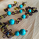  Set of Turquoise necklace and Earrings. Necklace. Rimliana - the breath of the nature (Rimliana). My Livemaster. Фото №4