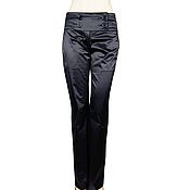 Винтаж handmade. Livemaster - original item Size 42. Strict satin trousers with a high waist. Handmade.