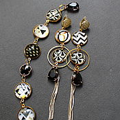 Украшения handmade. Livemaster - original item Black and White Lizard Necklace Bracelet. Handmade.