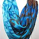 batik scarf 'turquoise and chocolate'. Shawls1. OlgaPastukhovaArt. Online shopping on My Livemaster.  Фото №2