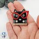 Заказать Брошь "Кот ученый" - 5018. Sky-jewellery. Ярмарка Мастеров. . Брошь-игла Фото №3