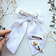 Order Bow and 2 hairpins - 'September 1' white linen, embroidery. annetka-ann (annetka-ann). Livemaster. . Hairpins Фото №3