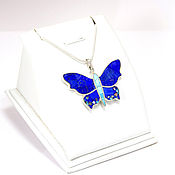 Украшения handmade. Livemaster - original item Pendant butterfly. Lapis Lazuli, Turquoise, Mother Of Pearl. Pendant handmade. Handmade.