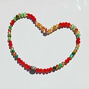 Работы для детей, handmade. Livemaster - original item Carnelian beads with agate with ji bead. Handmade.