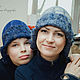 Felt cap with ear-flaps 'In the box, blue'. Hat with ear flaps. Oksana Vladarskaya. My Livemaster. Фото №4
