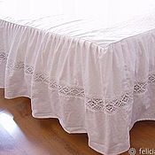 Для дома и интерьера handmade. Livemaster - original item VALANCE-bed skirt with knitted lace. Handmade.