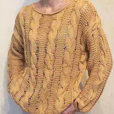 Одежда ручной работы. Ярмарка Мастеров - ручная работа Пуловер цвета корицы. Handmade.