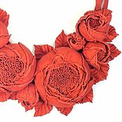 Украшения handmade. Livemaster - original item Leather Choker Rose Dance Red Leather Decoration Handmade Flowers. Handmade.