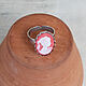 Ring with cameo Girl background pink under silver 13h18. Subculture decorations. CvetlanaCm (avtorbiju). My Livemaster. Фото №4