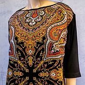Одежда handmade. Livemaster - original item Платье " оверсайз" из Павлово-Посадских платков "Испанский"( чёрное). Handmade.