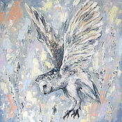 Картины и панно handmade. Livemaster - original item White owl oil Painting. Handmade.