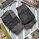 Митенки перчатки мужские без пальцев на подкладке цвет серый меланж, Митенки, Москва,  Фото №1