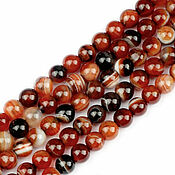 Материалы для творчества handmade. Livemaster - original item Copy of Sardonyx 10 mm, natural stone beads for jewelry. Handmade.