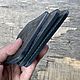 Картхолдер Горы мужской из кожи серый. Картхолдер. Iron Arm Leatherworks (Екатерина). Ярмарка Мастеров.  Фото №5