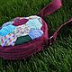 Order Round Patchwork Shoulder Bag, Fuchsia, Purple. Nadezhda Perepelitsa. Livemaster. . Crossbody bag Фото №3