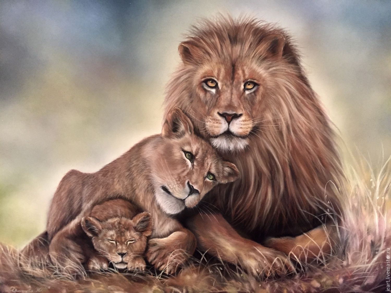 Львы пара - красивые фото