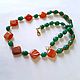 Заказать Колье "Green and Orange". Авторские украшения (Жанна). Ярмарка Мастеров. . Колье Фото №3