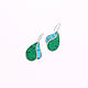 Drop EARRINGS with turquoise and malachite. The author's work. Earrings. ARIEL - MOSAIC. My Livemaster. Фото №5