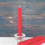 Сувениры и подарки handmade. Livemaster - original item Red wax candles made of wax, 20cm. Handmade.