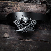 Аксессуары handmade. Livemaster - original item Skull with scimitars — belt with buckle. Handmade.