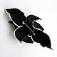 Domino leather flower brooch black and white black and white. Brooches. De-Si-Re. My Livemaster. Фото №6