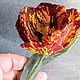 Tulipán rojo. La flor escarlata. Broche de cuentas (copia de trabajo). Brooches. Elena Borkova (divelen). Ярмарка Мастеров.  Фото №5