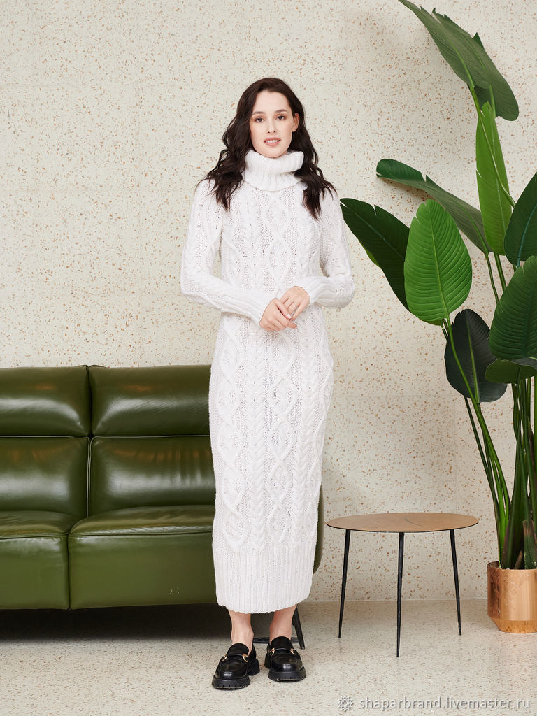 White Knitted Long Dress, Dresses, Moscow,  Фото №1