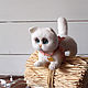 Белый котик пушистик игрушка из шерсти. Войлочная игрушка. ToysMari (handmademari). Ярмарка Мастеров.  Фото №4