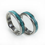 Украшения handmade. Livemaster - original item Titanium rings with turquoise. Handmade.