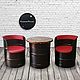 Заказать Черно-красное кресло из металлической бочки в стиле индастриал. Custom Drum. Ярмарка Мастеров. . Кресла Фото №3