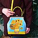 Copy of Copy of Van Gogh. Leather yellow bag "Sunflowers". Classic Bag. Avtorskie kozhanye sumki iz Italii. Интернет-магазин Ярмарка Мастеров.  Фото №2