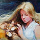  Оригинальная картина в раме девушка с котиком. Картины. SimanolyaArtStudio. Интернет-магазин Ярмарка Мастеров.  Фото №2