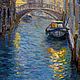 Cityscape with river and boat (Venice). Pictures. khudojnik. Online shopping on My Livemaster.  Фото №2