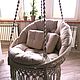 Подвесное кресло макраме. Кресла. Macrame Vibes. Ярмарка Мастеров.  Фото №6