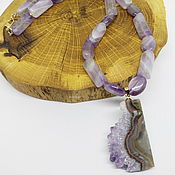 Украшения handmade. Livemaster - original item Necklace with Amethyst pendant (40 cm). Handmade.