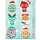 Set of stickers 'Christmas number №3', owls, 16,2h11,  cm, Labels, Moscow,  Фото №1