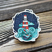 Украшения handmade. Livemaster - original item Wooden icon lighthouse. Handmade.