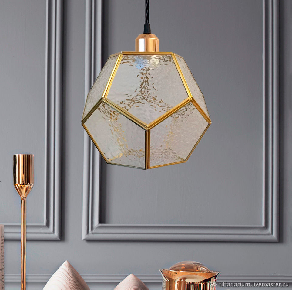 Geometric brass lamp, Ceiling and pendant lights, Magnitogorsk,  Фото №1