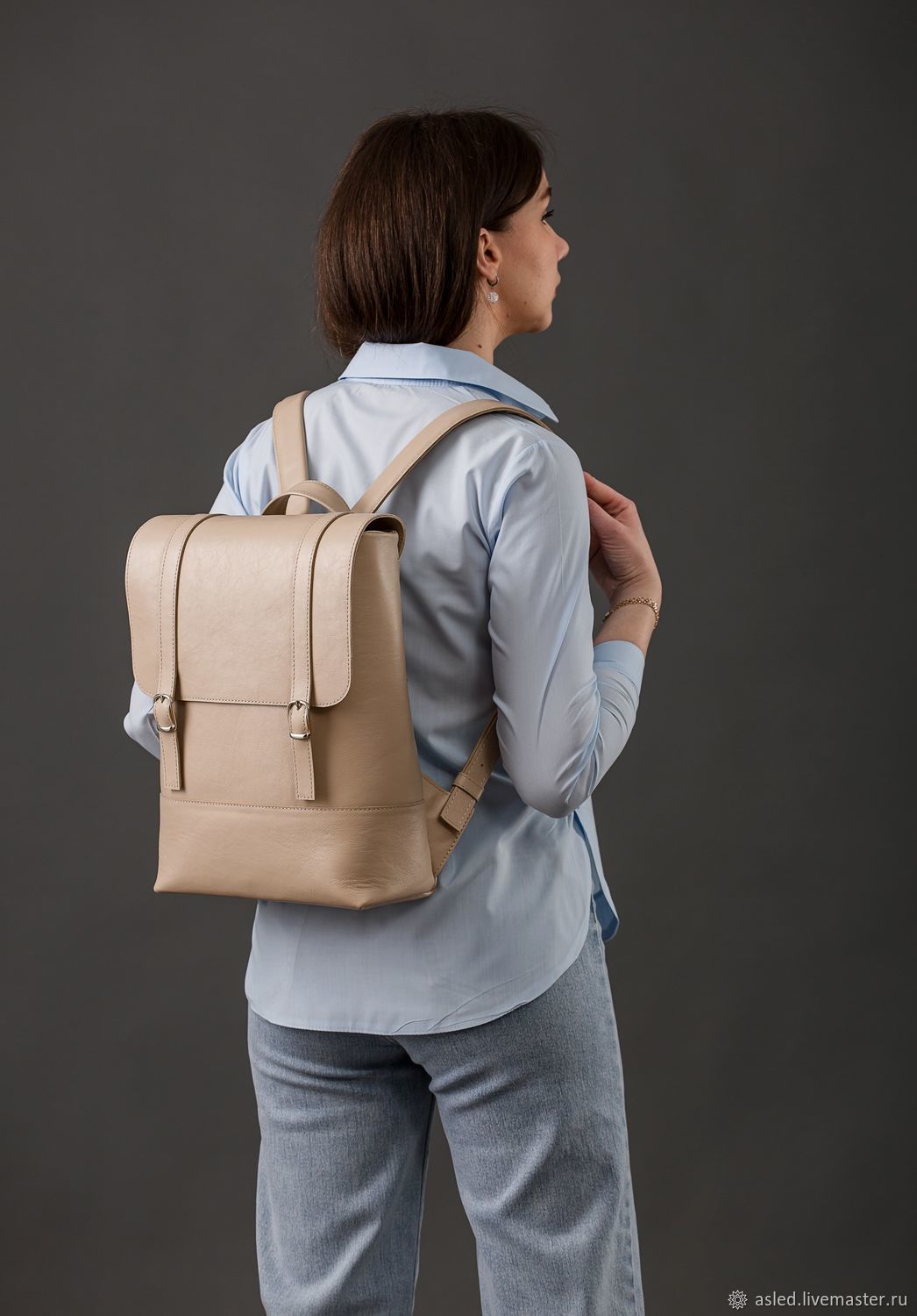 Рюкзак кожаный женский "Citrus" (Бежевый) купить в интернет-магазине ...